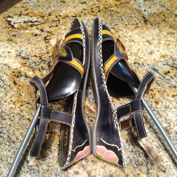 L’Artiste Spring Step Poolside Flower Leather Wedge Sandals Women's Sz 40 US 9 - Picture 6 of 12